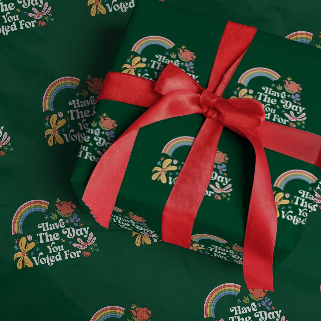 Have The Day You Voted For Wrapping Paper Roll Retro Rainbow - Wonder Print Shop