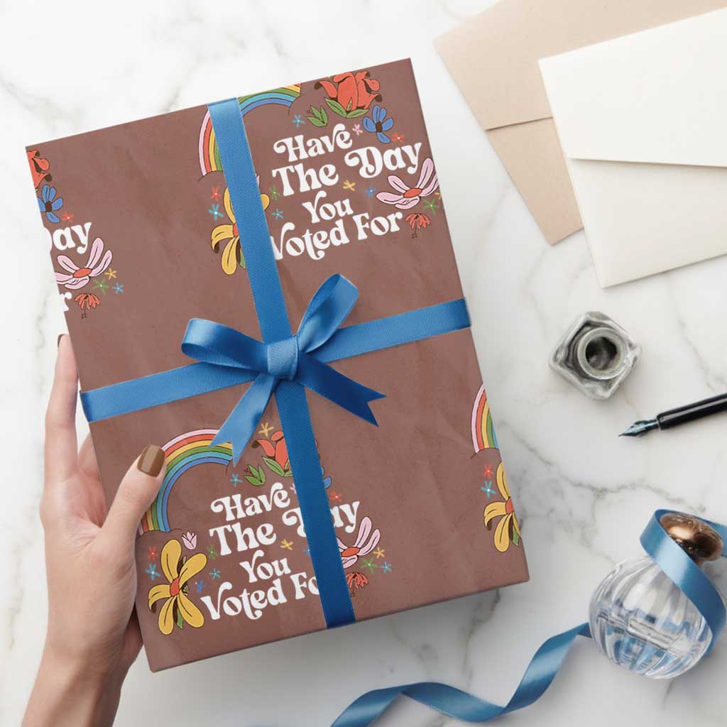 Have The Day You Voted For Wrapping Paper Roll Retro Rainbow - Wonder Print Shop