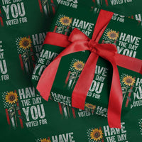 Have The Day You Voted For Wrapping Paper Roll Vintage American Flag Sunflower - Wonder Print Shop