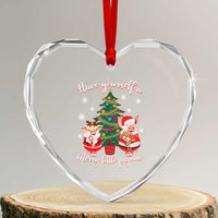Have Yourself A Merry Little Pigmas Heart Crystal Glass Ornament Christmas Pig Lover Farm Life - Wonder Print Shop