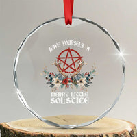 Have Yourself A Merry Little Solstice Crystal Glass Ornament Yule Pagan Xmas Pentagram TS11