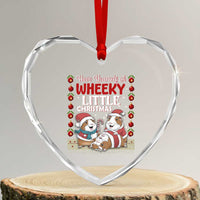 Have Yourself A Wheeky Little Christmas Heart Crystal Glass Ornament Funny Guinea Pig Lover - Wonder Print Shop