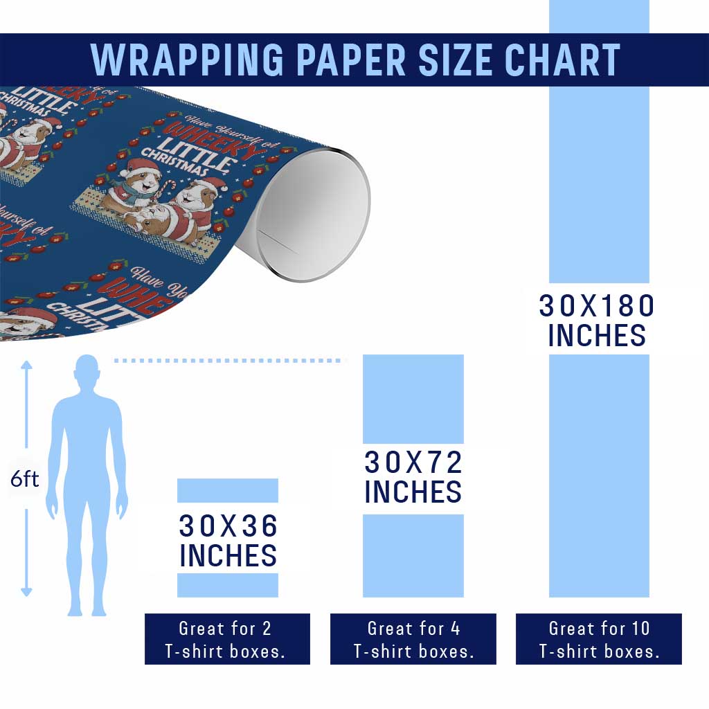 Have Yourself A Wheeky Little Christmas Wrapping Paper Roll Funny Guinea Pig Lover - Wonder Print Shop