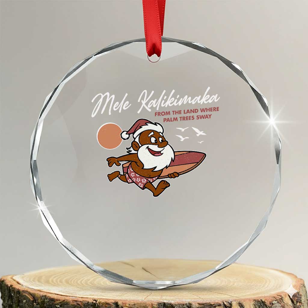 Hawaii Crystal Glass Ornament Beach Holiday Xmas Palm Tree Slay Santa TS10