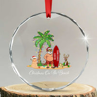 Hawaii Crystal Glass Ornament Christmas On The Beach Holiday Xmas Palm Tree TS10