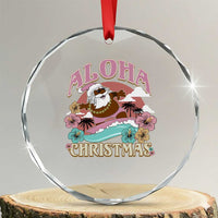Hawaii Crystal Glass Ornament Retro African American Surfing Santa With Tattoos Aloha Christmas TS10