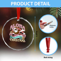 Hawaii Crystal Glass Ornament Retro African American Surfing Santa With Tattoos Aloha Christmas TS10