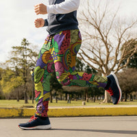 Hawaii Fruits Hippie Style Jogger Pants Vibrant Colorful