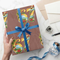 Hawaii Six Seven Wrapping Paper Roll Tropical Hibiscus Vacation Graphic