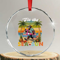 Hawaiian Bigfoot Christmas In July Crystal Glass Ornament Tis The Sea-Sun