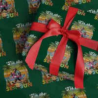Hawaiian Bigfoot Christmas In July Wrapping Paper Roll Tis The Sea-Sun