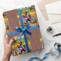 Hawaiian Bigfoot Christmas In July Wrapping Paper Roll Tis The Sea-Sun
