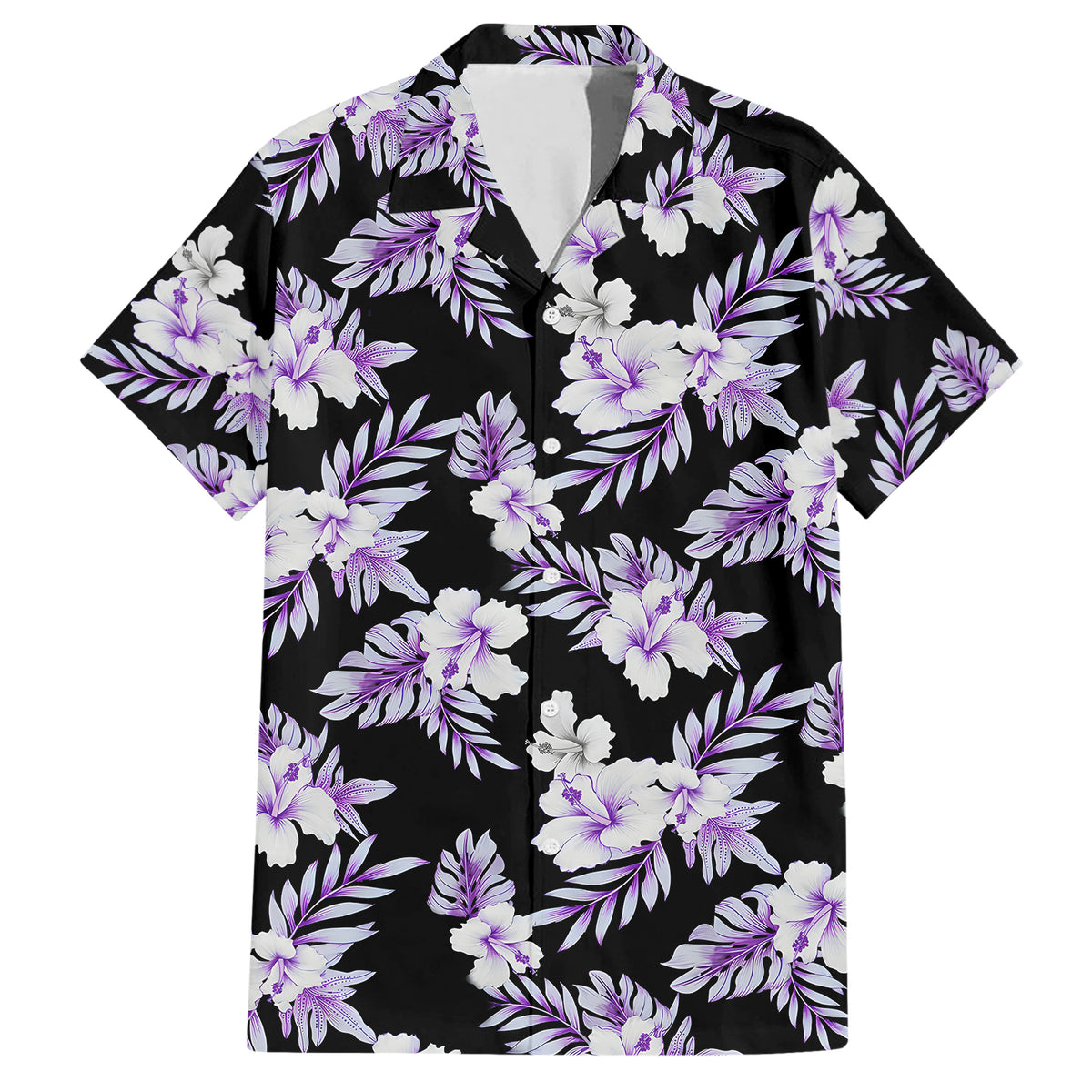 Purple Hibiscus Beach Hawaiian Shirt - Wonder Print Shop