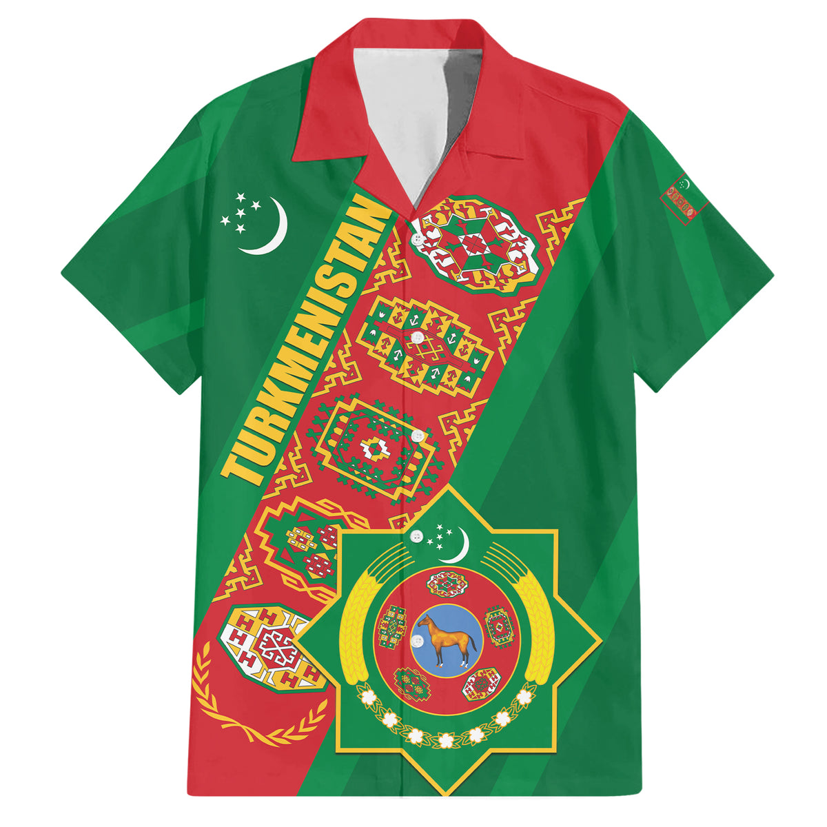 Turkmenistan Flag Day Hawaiian Shirt Turkmenistan Bitaraplygyn watanydyr - Wonder Print Shop
