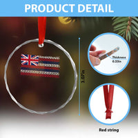 Hawaiian Tribal Flag State of Hawaii Crystal Glass Ornament