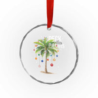 Hawaiian Xmas Crystal Glass Ornament Deck The Palms Christmas Palm Tree Beach Family Vacation TS10