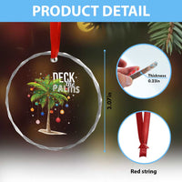 Hawaiian Xmas Crystal Glass Ornament Deck The Palms Christmas Palm Tree Beach Family Vacation TS10