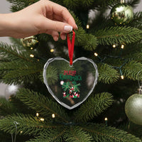Hawaiian Xmas Heart Crystal Glass Ornament Mele Kalikimaka Santa Climb Palm Tree - Wonder Print Shop