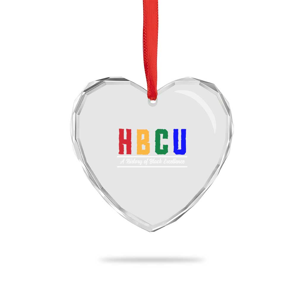 HBCU A History of Black Excellence Heart Crystal Glass Ornament College Pride Statement Celebrating African American Achievement