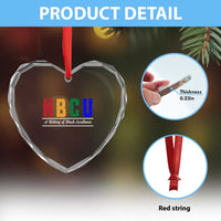 HBCU A History of Black Excellence Heart Crystal Glass Ornament College Pride Statement Celebrating African American Achievement
