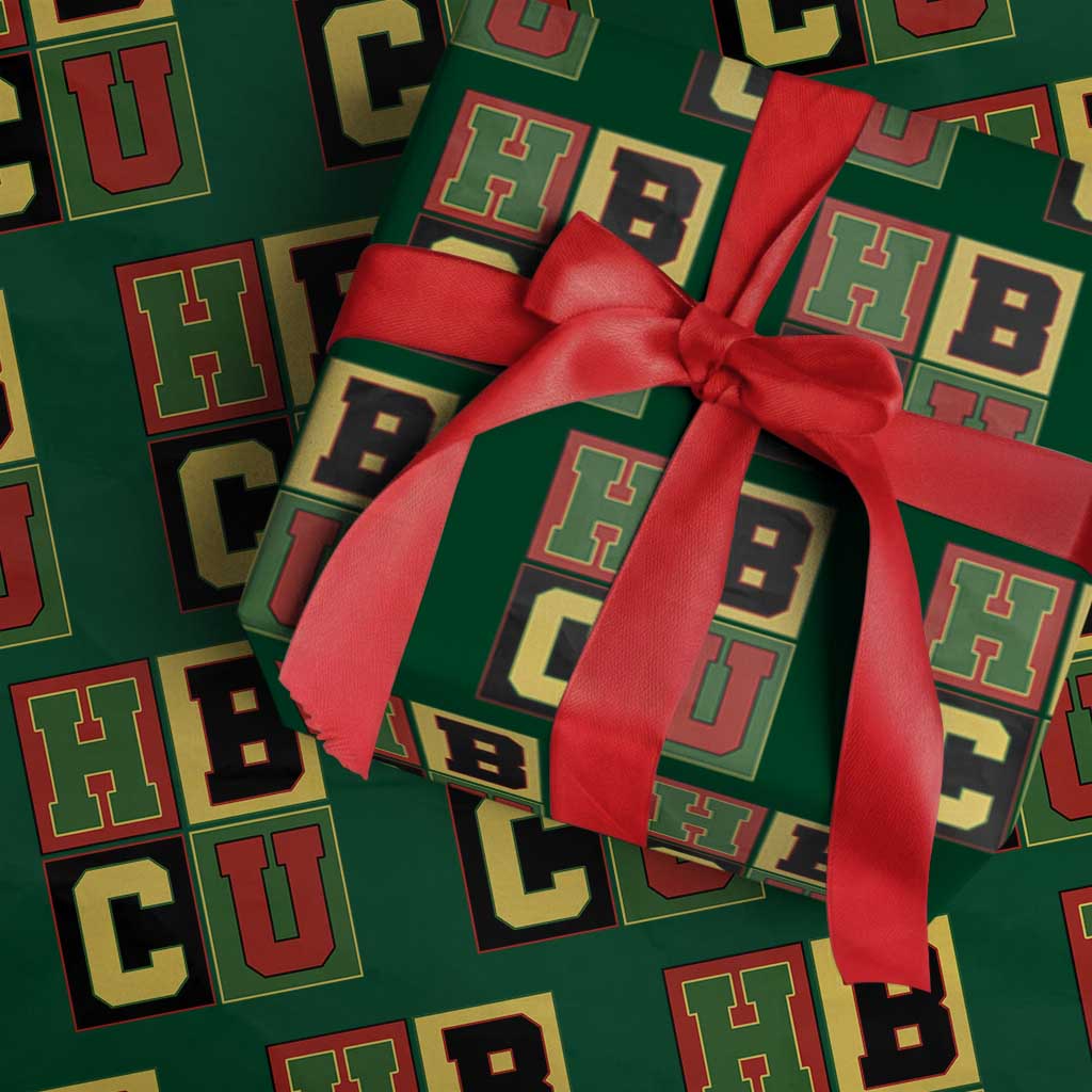 HBCU Block Letter Pride Graphic Wrapping Paper Roll College Support Statement Black Excellence