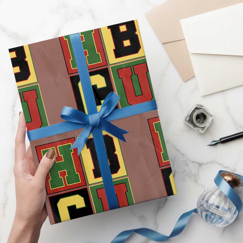 HBCU Block Letter Pride Graphic Wrapping Paper Roll College Support Statement Black Excellence