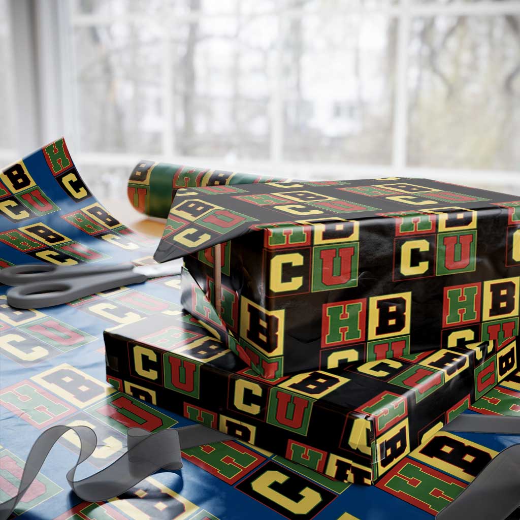 HBCU Block Letter Pride Graphic Wrapping Paper Roll College Support Statement Black Excellence