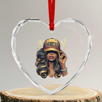 HBCU Queen Vibes Heart Crystal Glass Ornament Melanin Music College Pride for Black Excellence Supporters