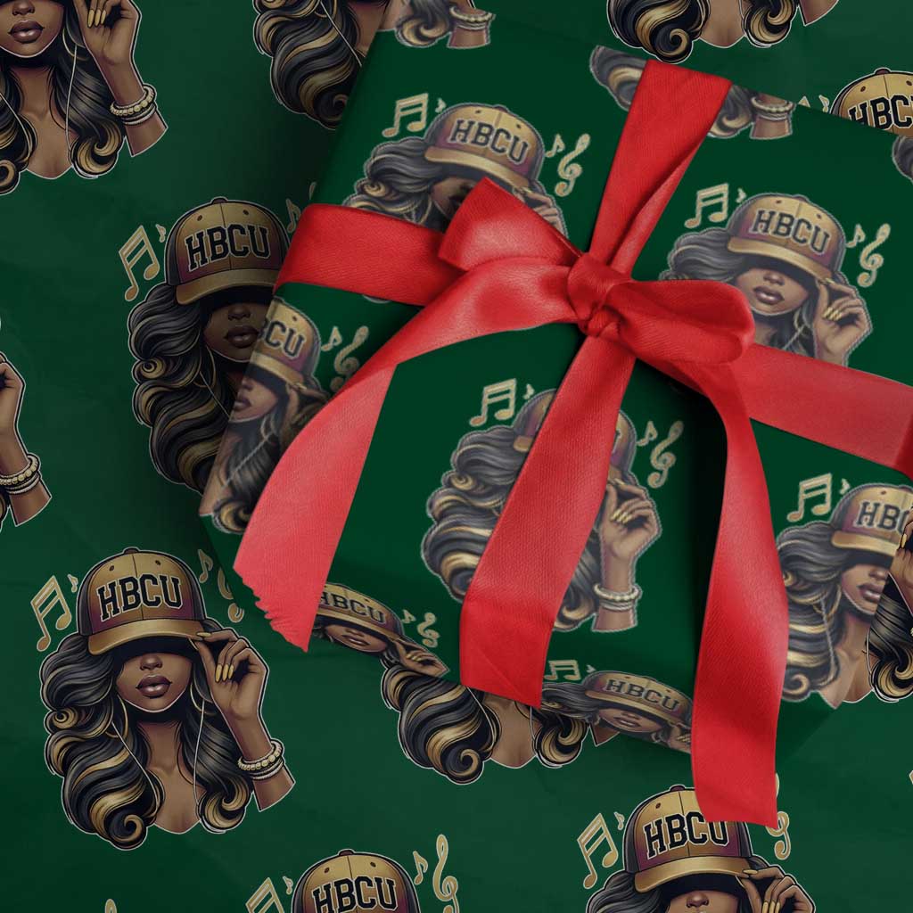 HBCU Queen Vibes Wrapping Paper Roll Melanin Music College Pride for Black Excellence Supporters