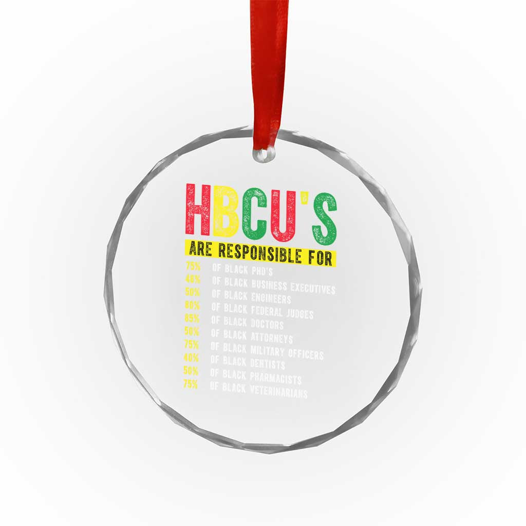 HBCUs Are Responsible For Black Excellence Crystal Glass Ornament Powerful Education Impact Statistics Pride