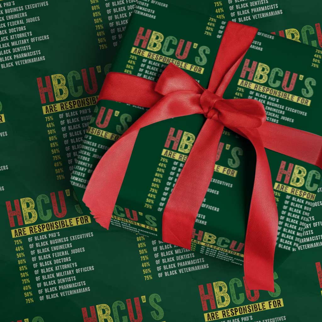 HBCUs Are Responsible For Black Excellence Wrapping Paper Roll Powerful Education Impact Statistics Pride