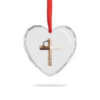He Is Not Here For He Is Risen Just As He Said Heart Crystal Glass Ornament Christian Easter Day Religious Bible Verse Cross - Wonder Print Shop