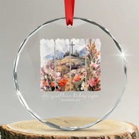 He Is Not Here He Has Risen Crystal Glass Ornament Christian Easter Religious Bible Verse - Wonder Print Shop