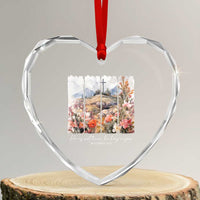 He Is Not Here He Has Risen Heart Crystal Glass Ornament Christian Easter Religious Bible Verse - Wonder Print Shop
