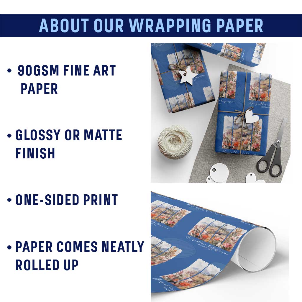 He Is Not Here He Has Risen Wrapping Paper Roll Christian Easter Religious Bible Verse