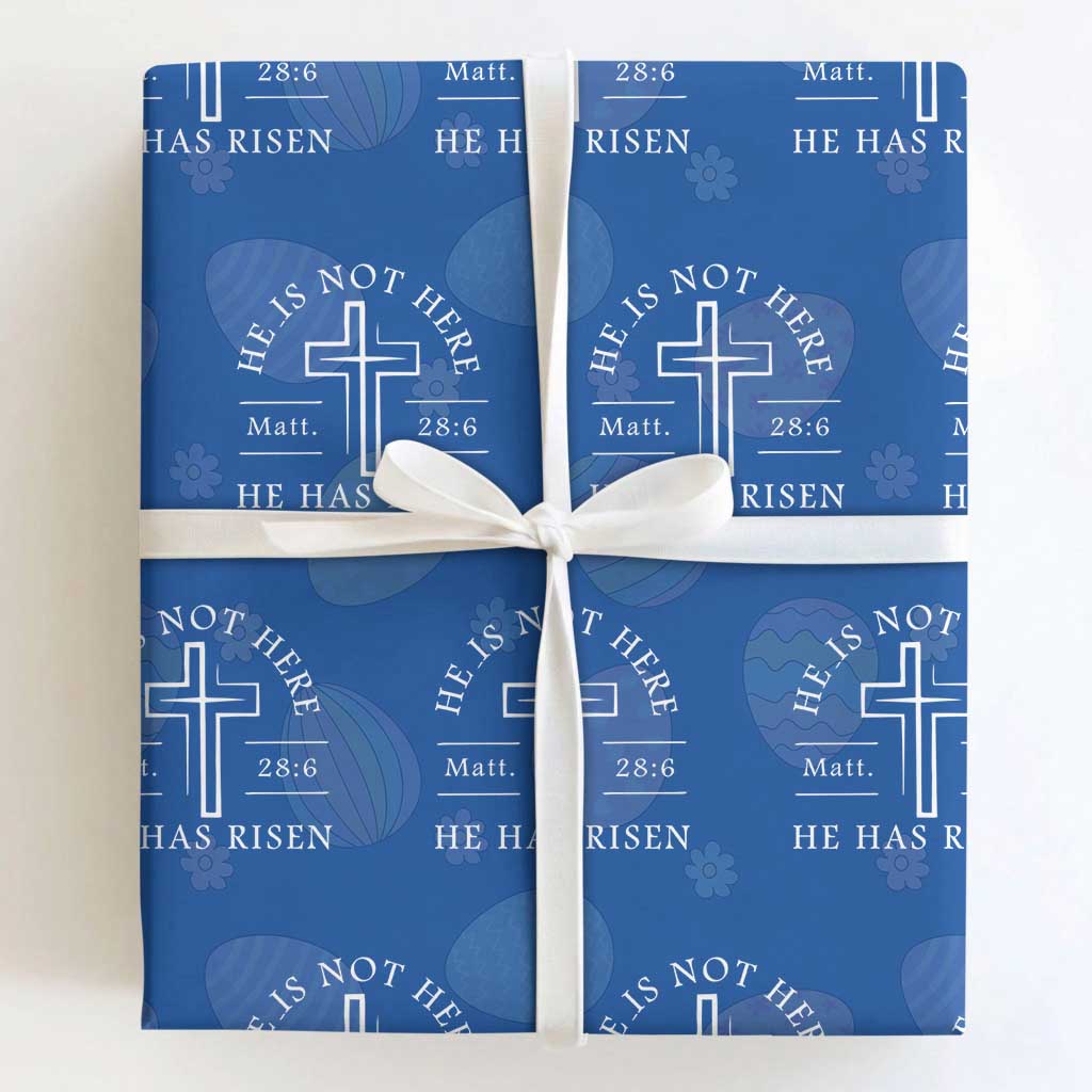 He Is Not Here He Has Risen Wrapping Paper Roll Jesus Christ Easter Cross Christian Matt 28:6