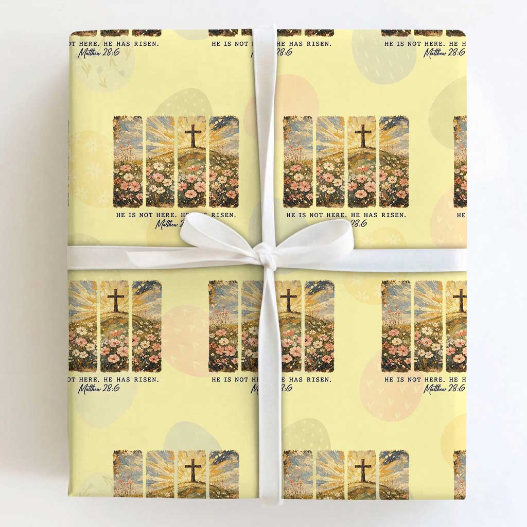 He Is Not Here He Is Risen Wrapping Paper Roll Christian Easter Bible Verse