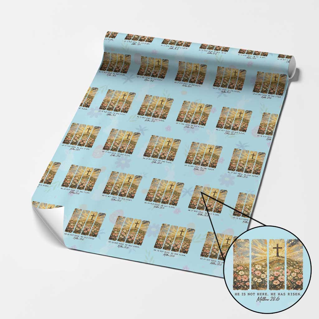 He Is Not Here He Is Risen Wrapping Paper Roll Christian Easter Bible Verse