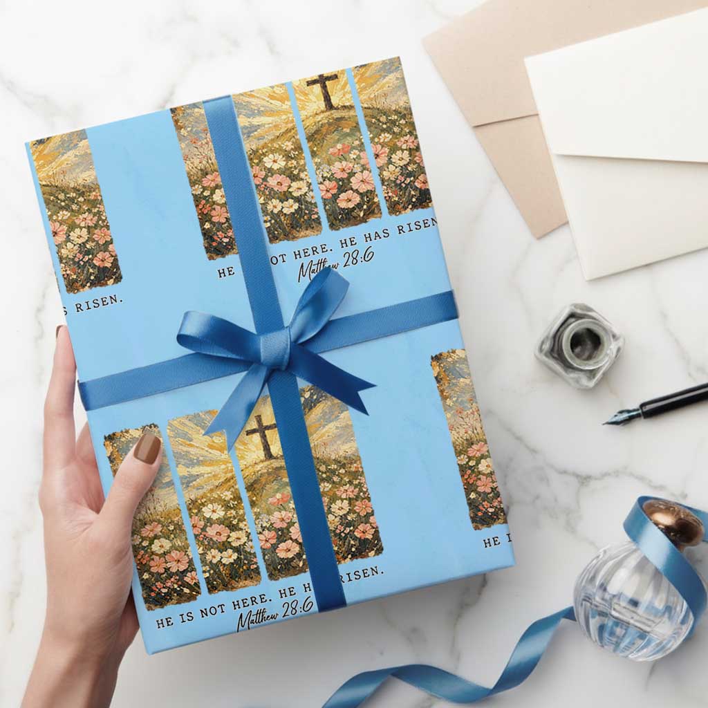 He Is Not Here He Is Risen Wrapping Paper Roll Christian Easter Bible Verse