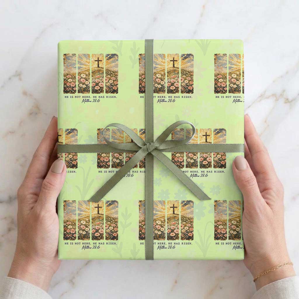 He Is Not Here He Is Risen Wrapping Paper Roll Christian Easter Bible Verse