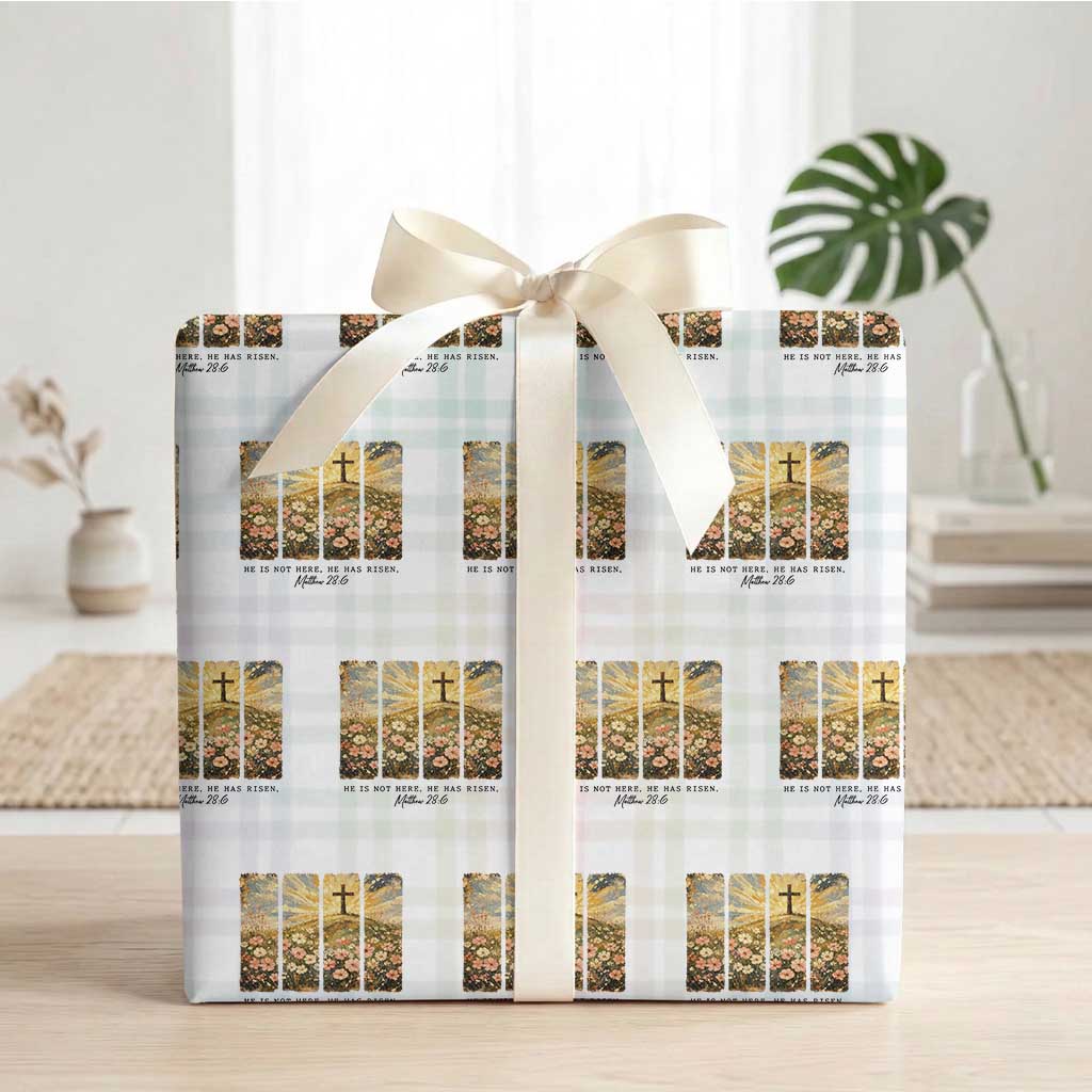 He Is Not Here He Is Risen Wrapping Paper Roll Christian Easter Bible Verse