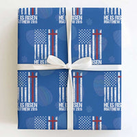 He Is Rise Wrapping Paper Roll Christian American Flag Easter Bible Verse