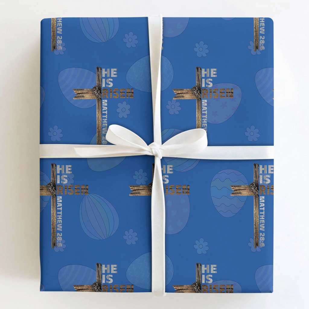 He is Risen Christian Wrapping Paper Roll Easter Cross Jesus Christian