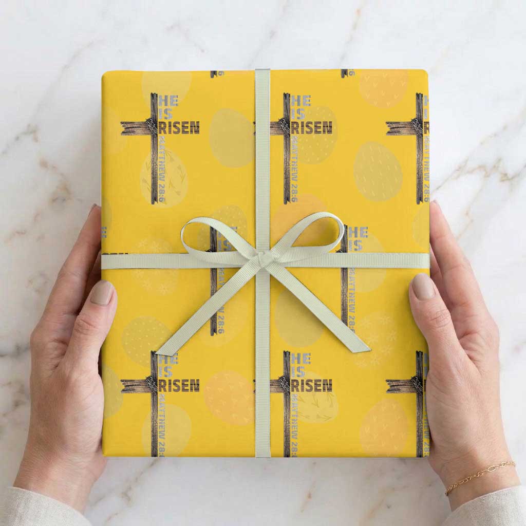 He is Risen Christian Wrapping Paper Roll Easter Cross Jesus Christian