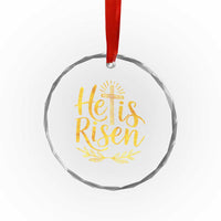 He Is Risen Crystal Glass Ornament Jesus Easter Religious Christians - Wonder Print Shop