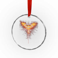He Is Risen Crystal Glass Ornament Jesus Resurrection Easter Christian Cross Phoenix Rising - Wonder Print Shop