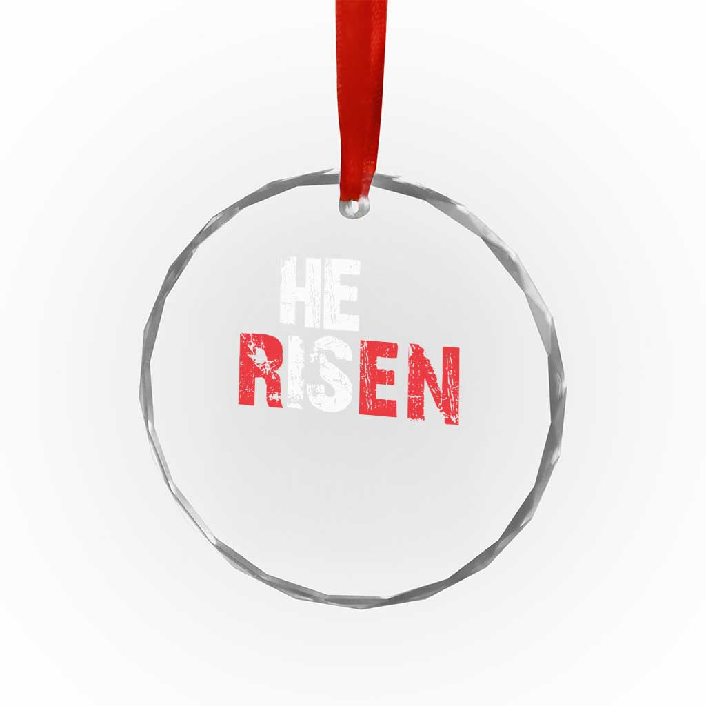 He Is Risen Crystal Glass Ornament Vintage Christian Religious Faith - Wonder Print Shop