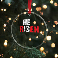 He Is Risen Crystal Glass Ornament Vintage Christian Religious Faith - Wonder Print Shop