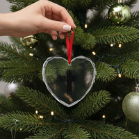He Is Risen Heart Crystal Glass Ornament Christian Easter Cross