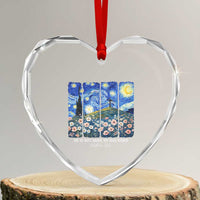 He is Risen Heart Crystal Glass Ornament Christian Easter Starry Night Van Gogh